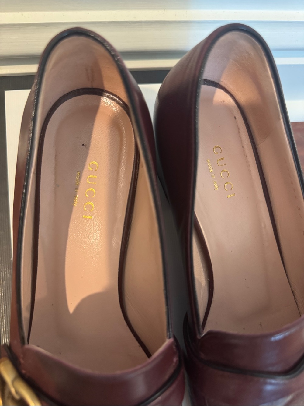 Gucci Malaga Kid Loafers in Vintage Bordeaux - Picture 7 of 11